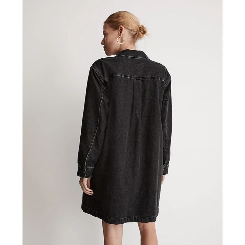Madewell Oversized Denim Shirtdress in Lunar Wash - Picture 2 of 13